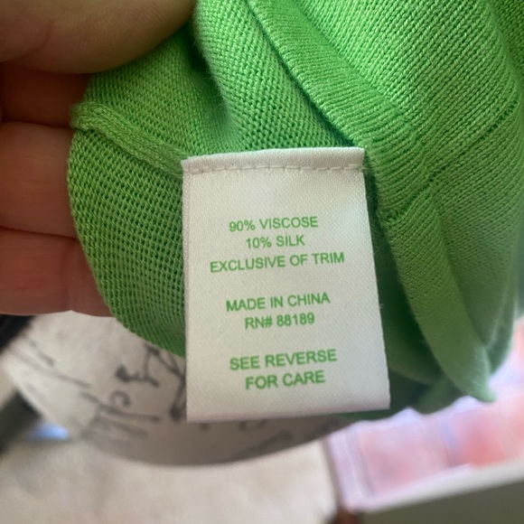 Hard to find EUC Vintage Lilly Pulitzer tank sweater top ribbon tie back green - Picture 8 of 9